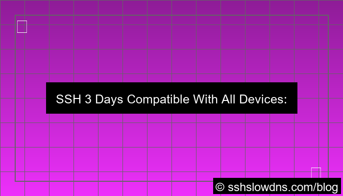 SSH 3 Days Compatible With All Devices