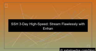SSH 3 Days High Speed For Streaming