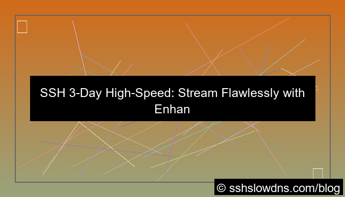 SSH 3 Days High Speed For Streaming