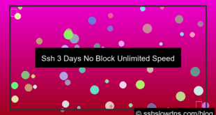 SSH 3 Days No Block Unlimited Speed