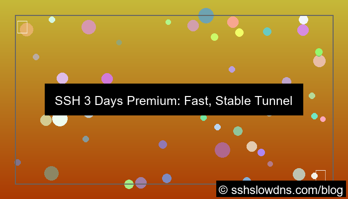 SSH 3 Days Premium Fast Stable Tunnel