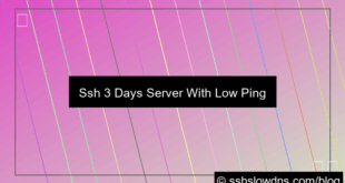 SSH 3 Days Server With Low Ping