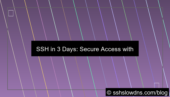 SSH 3 Days With Encrypted Tunnel Access