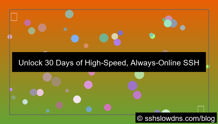 SSH 30 Days Always Online HighSpeed Server