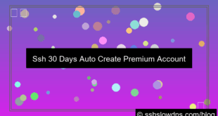SSH 30 Days Auto Create Premium Account