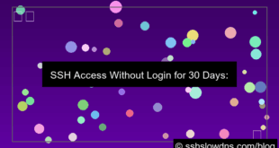 SSH 30 Days No Login Needed Setup
