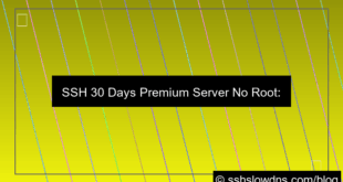 SSH 30 Days Premium Server No Root