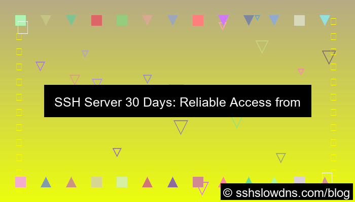 SSH 30 Days Reliable Server All Country