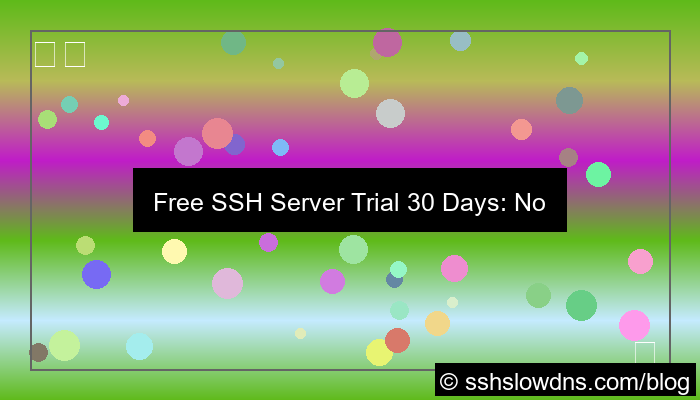 SSH 30 Days Trial Server No Signup