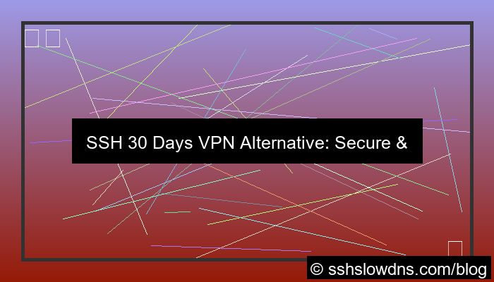 SSH 30 Days VPN Alternative Secure Access