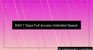 SSH 7 Days Full Access Unlimited Speed